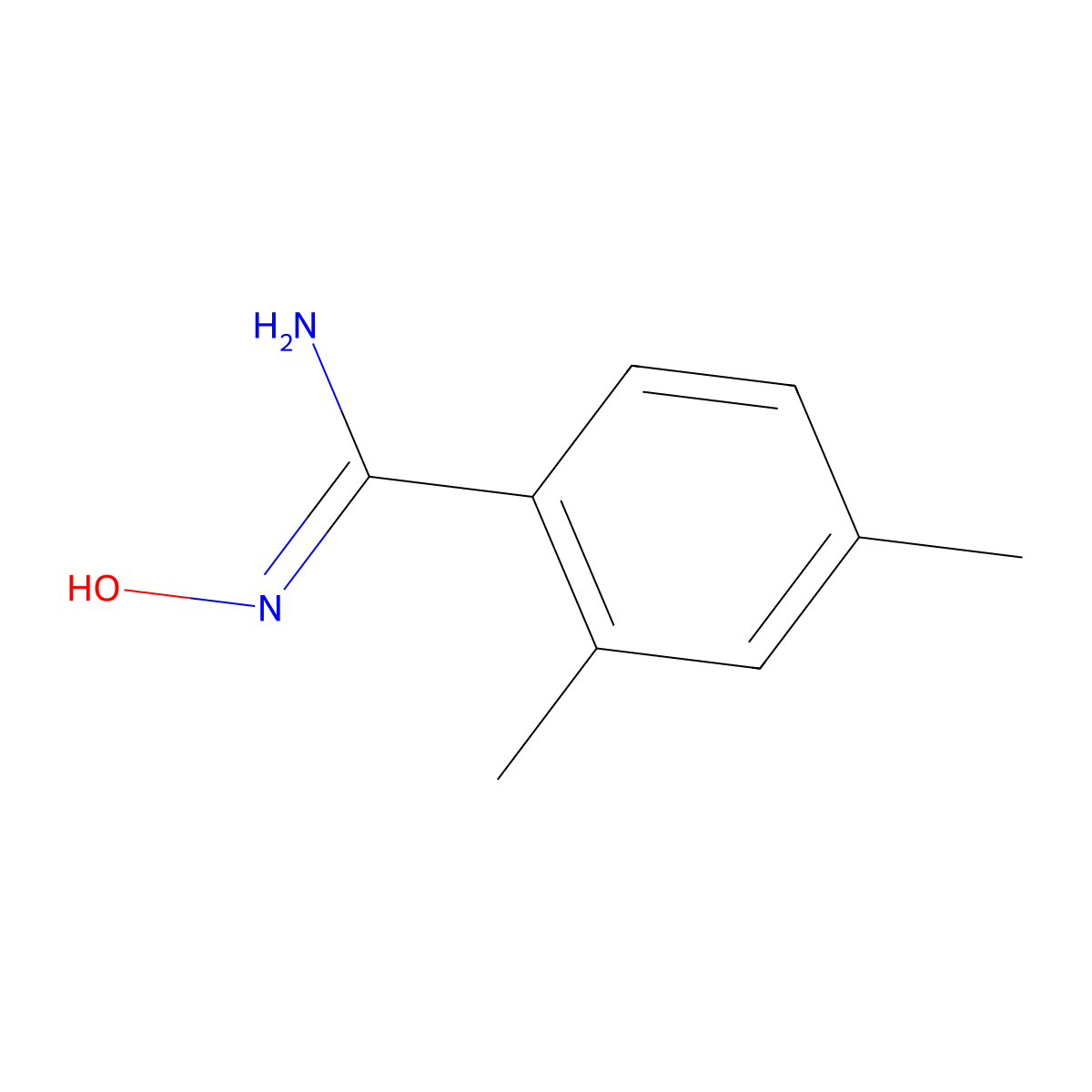 N'-hydroxy-2,4-dimethylbenzenecarboximidamide molecular structure, CAS 52400-13-2