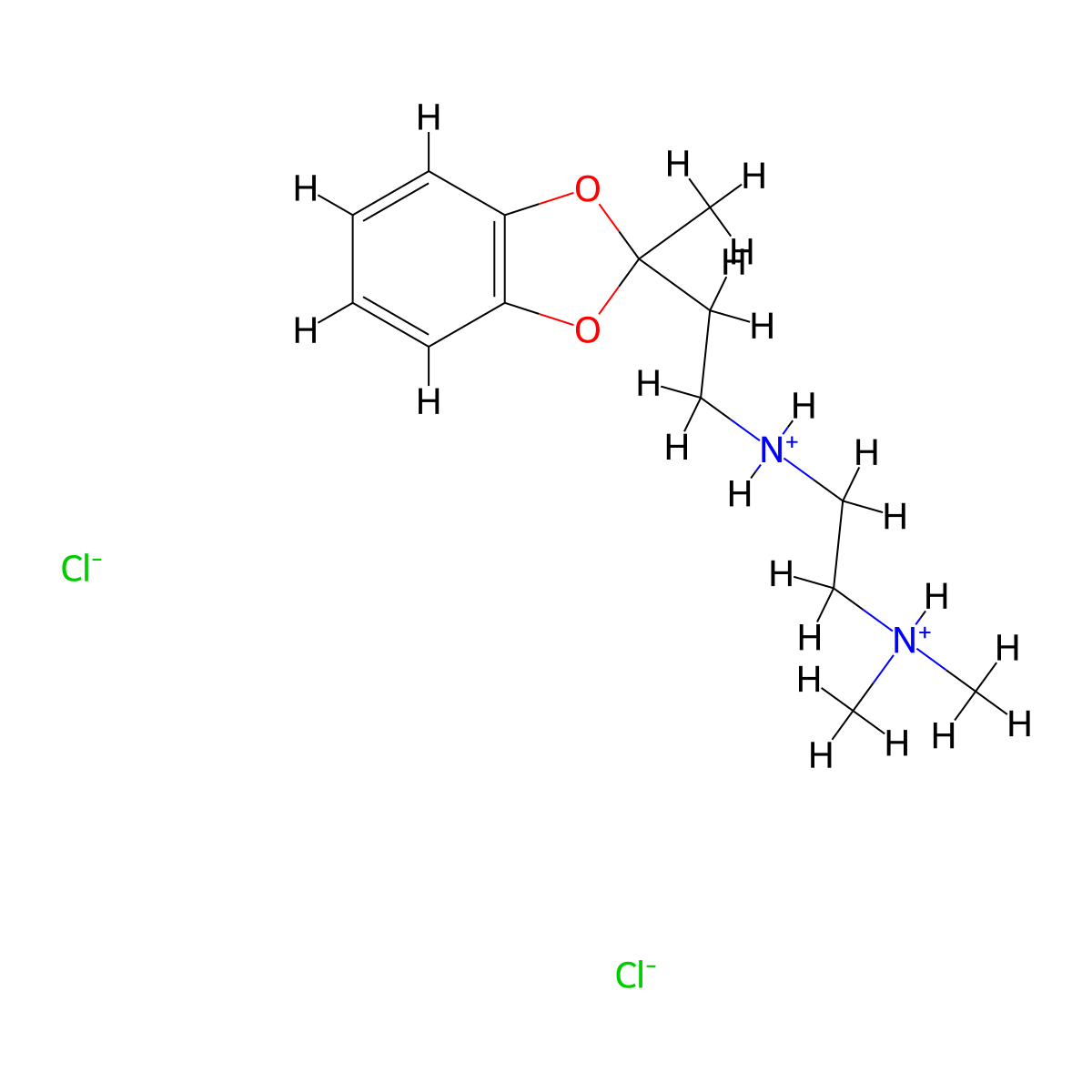 1,3-Benzodioxole, 2-(2-(2-(dimethylamino)ethylamino)ethyl)-2-methyl-, dihydrochloride molecular structure, CAS 52400-61-0