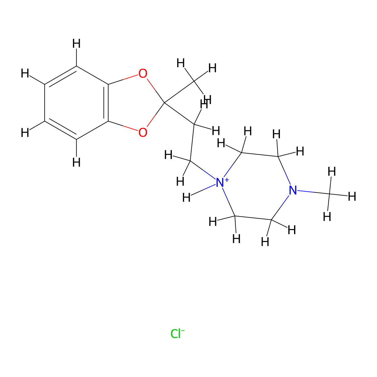 1,3-Benzodioxole, 2-methyl-2-(2-(4-methyl-1-piperazinyl)ethyl)-, hydrochloride molecular structure, CAS 52400-65-4