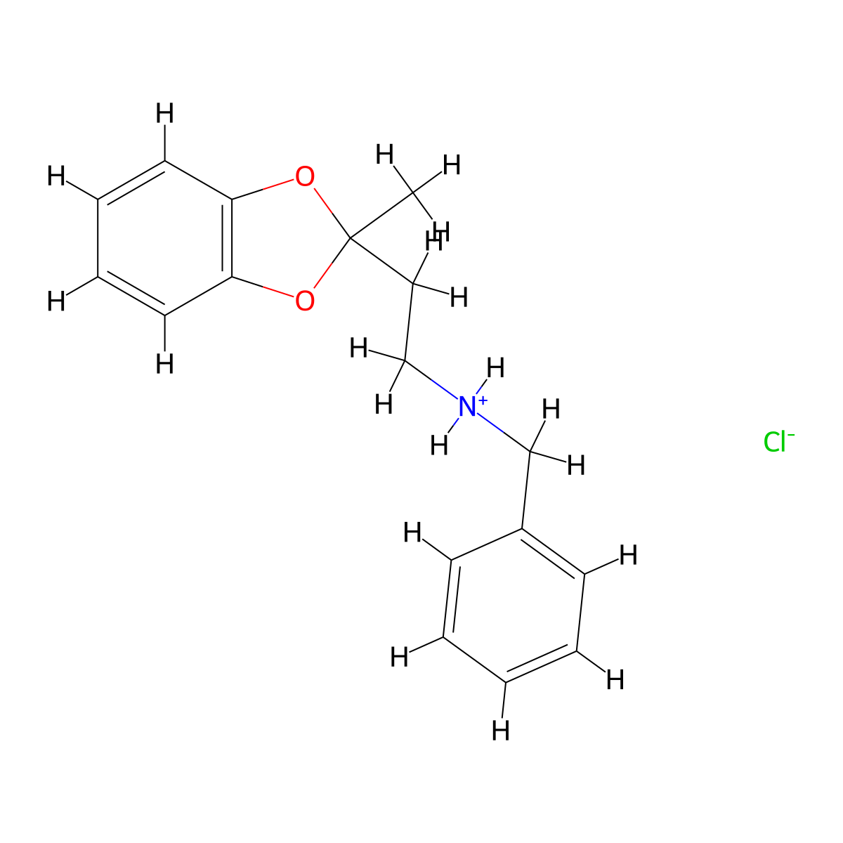 1,3-Benzodioxole, 2-(2-(benzylamino)ethyl)-2-methyl-, hydrochloride molecular structure, CAS 52400-76-7