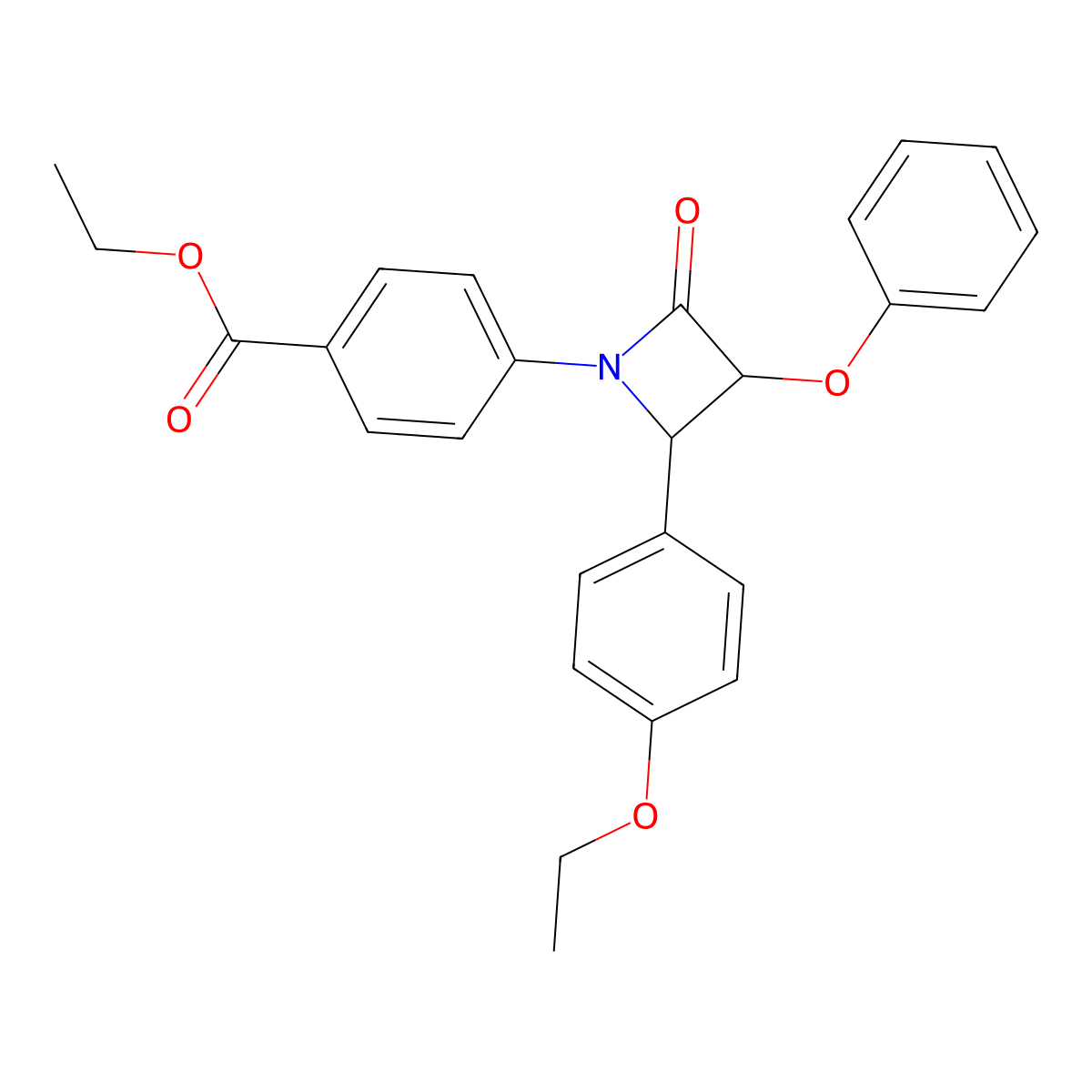 Ethyl 4-[2-(4-ethoxyphenyl)-4-oxo-3-phenoxyazetidin-1-yl]benzoate molecular structure, CAS 524000-61-1