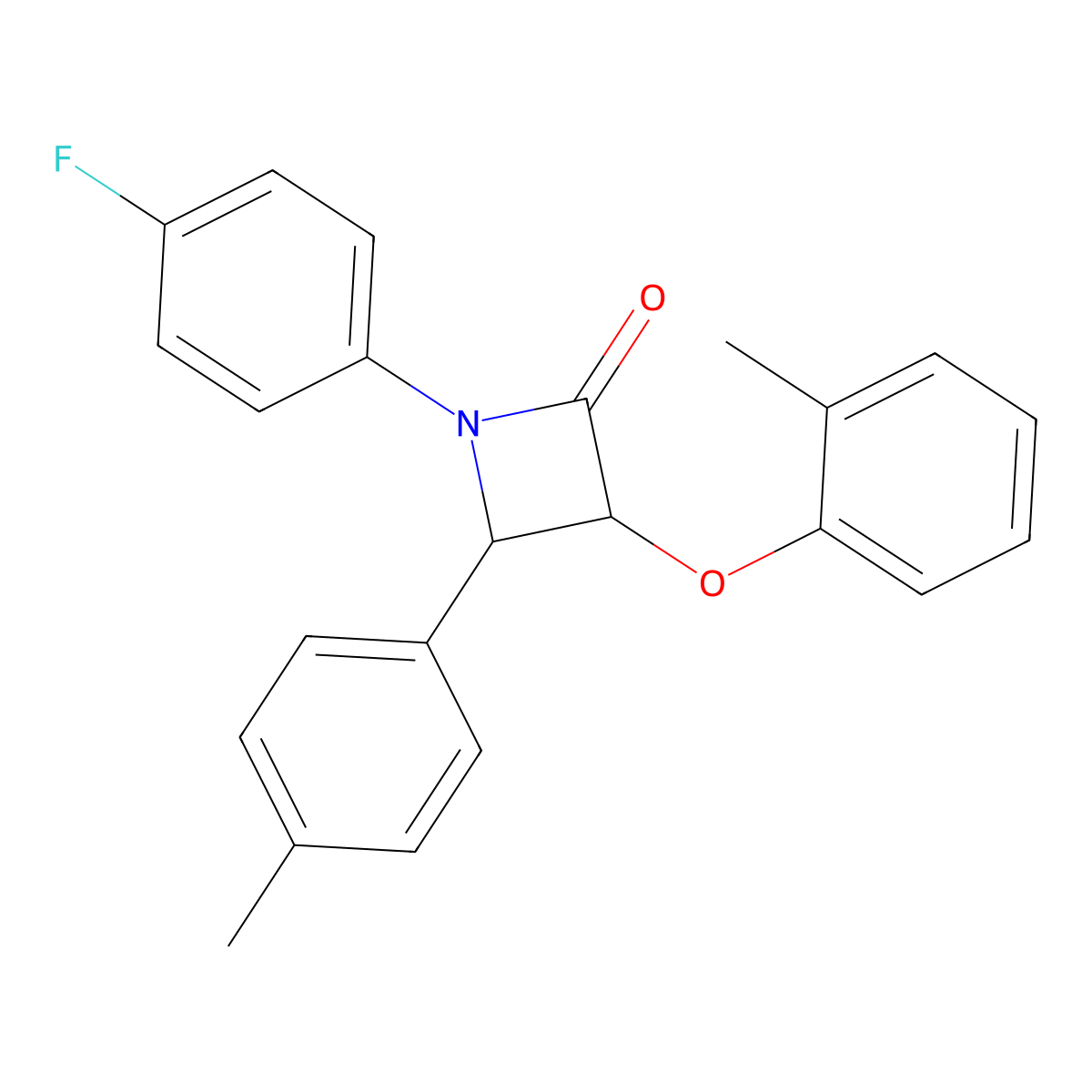 1-(4-Fluorophenyl)-3-(2-methylphenoxy)-4-(4-methylphenyl)azetidin-2-one molecular structure, CAS 524001-68-1