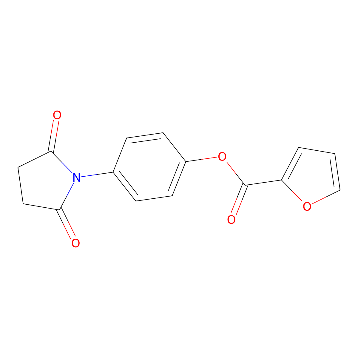 4-(2,5-Dioxopyrrolidin-1-yl)phenyl furan-2-carboxylate molecular structure, CAS 524005-15-0