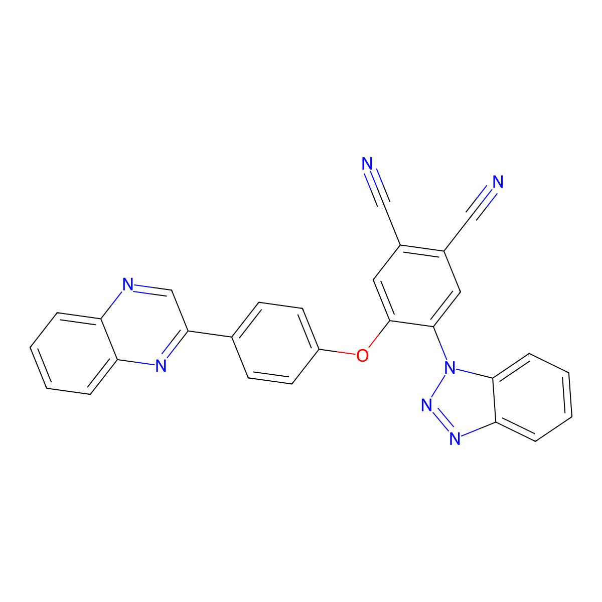 4-(Benzotriazol-1-yl)-5-(4-quinoxalin-2-ylphenoxy)benzene-1,2-dicarbonitrile molecular structure, CAS 524005-20-7