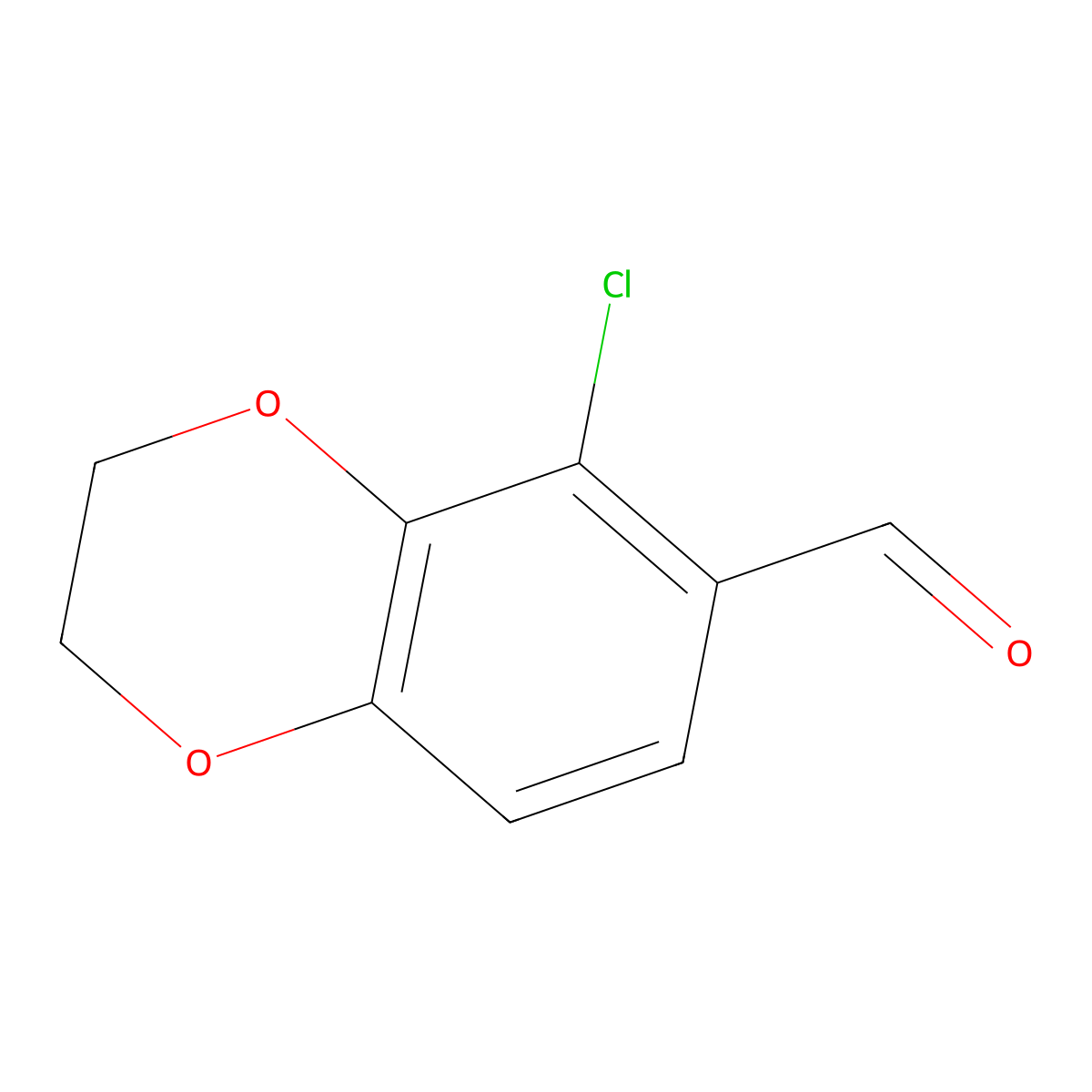 5-Chloro-2,3-dihydro-1,4-benzodioxine-6-carbaldehyde molecular structure, CAS 524005-39-8
