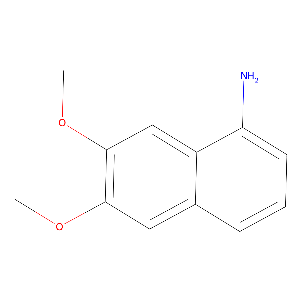 6,7-Dimethoxy-1-naphthalenamine molecular structure, CAS 52401-42-0