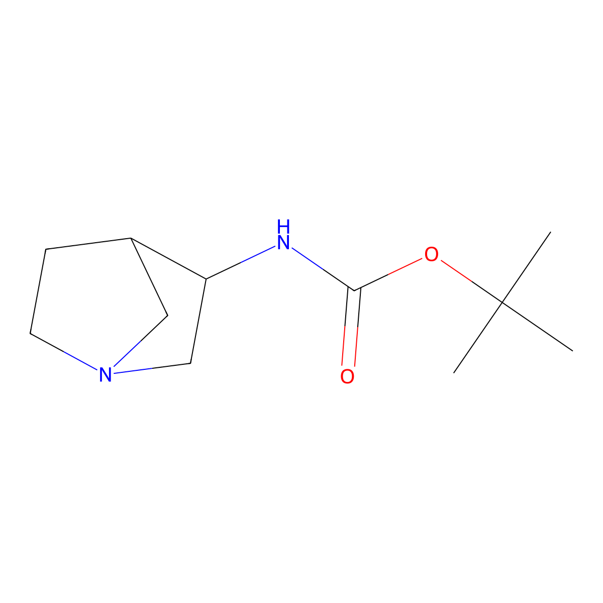 tert-Butyl 1-azabicyclo[2.2.1]heptan-3-ylcarbamate molecular structure, CAS 524011-79-8