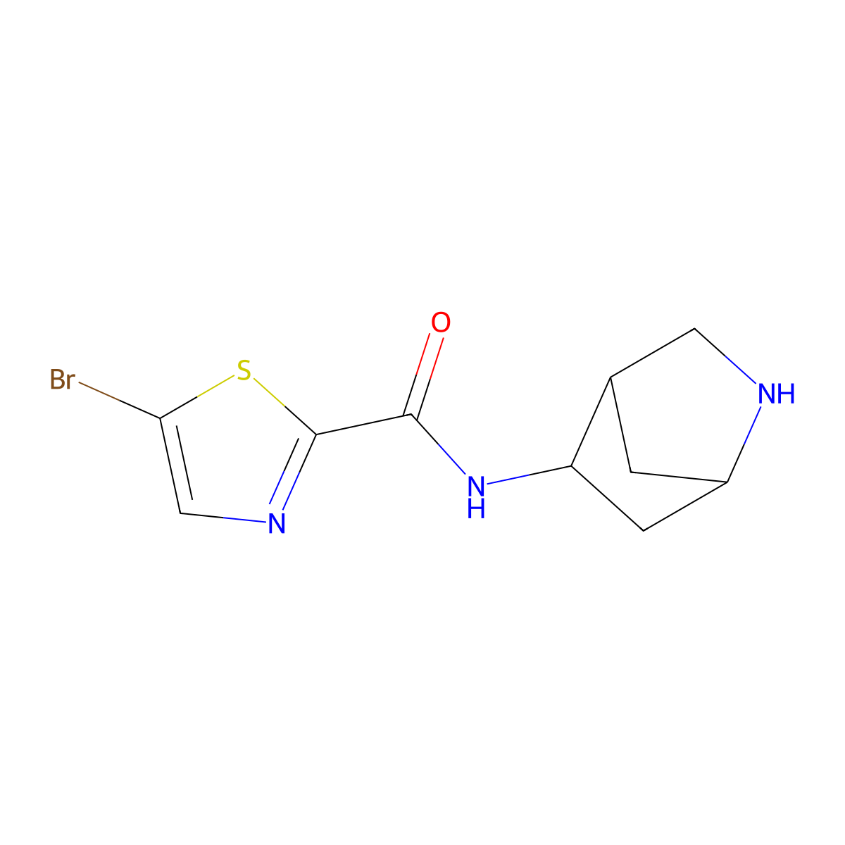 N-(2-Azabicyclo[2.2.1]heptan-5-yl)-5-bromothiazole-2-carboxamide molecular structure, CAS 524016-10-2