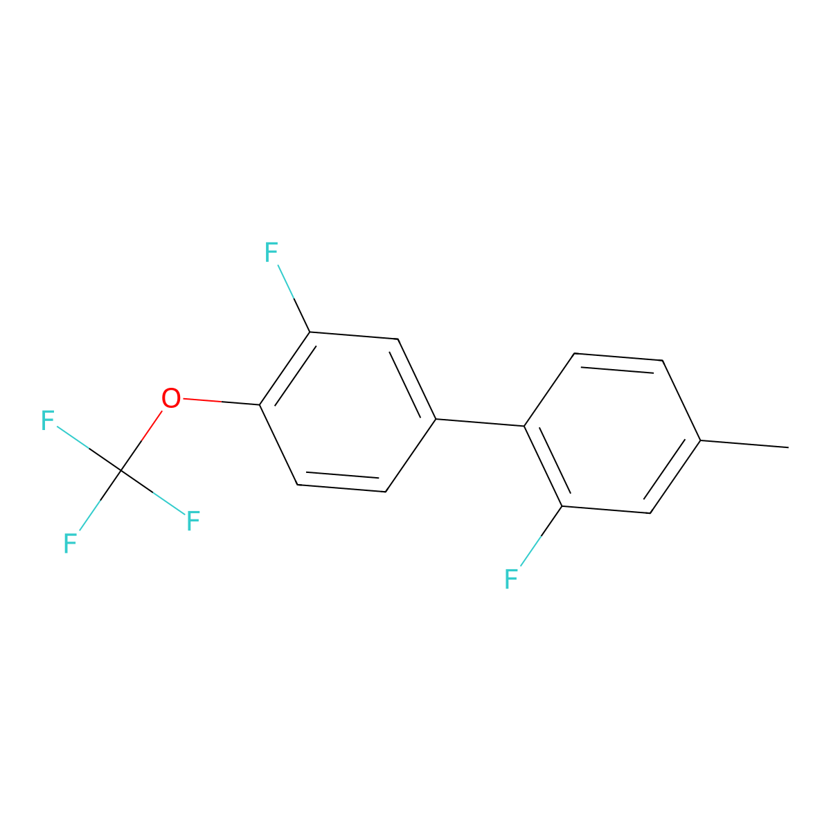 2-Fluoro-1-[3-fluoro-4-(trifluoromethoxy)phenyl]-4-methylbenzene molecular structure, CAS 524018-91-5