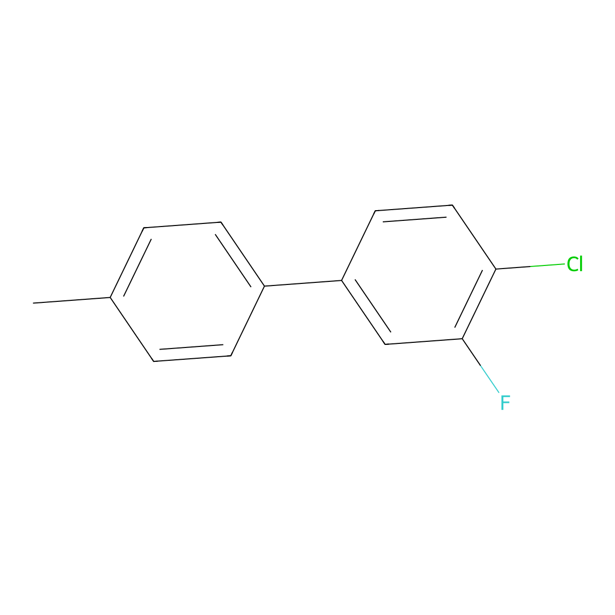 4-Chloro-3-fluoro-4'-methyl-1,1'-biphenyl molecular structure, CAS 524018-93-7