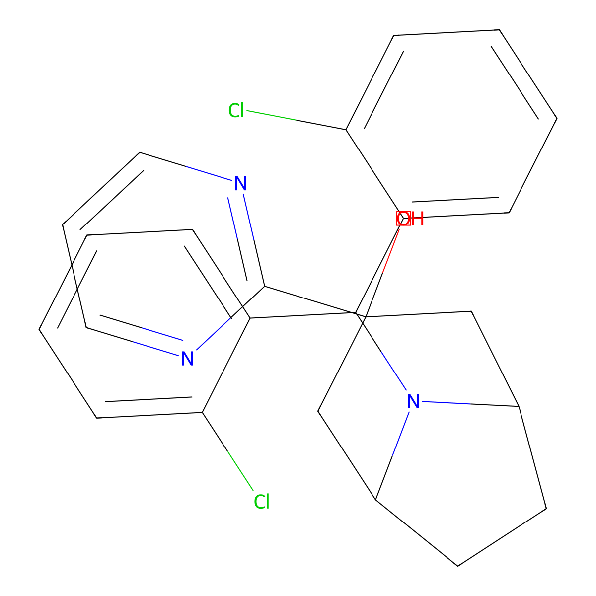 8-(Bis(2-chlorophenyl)methyl)-3-(2-pyrimidinyl)-8-azabicyclo(3.2.1)octan-3-ol molecular structure, CAS 524019-25-8