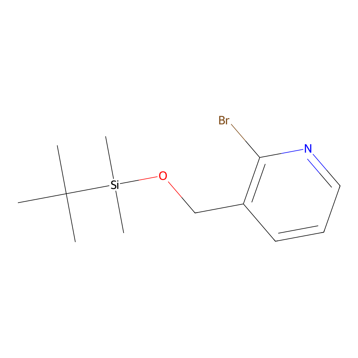 2-Bromo-3-((tert-butyldimethylsilyloxy)methyl)pyridine molecular structure, CAS 524019-50-9