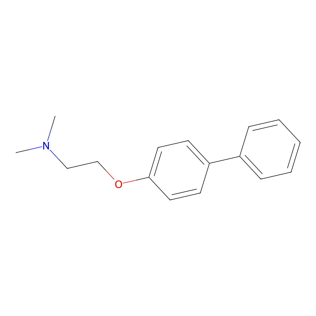 [2-(Biphenyl-4-yloxy)-ethyl]-dimethyl-amine molecular structure, CAS 52402-78-5