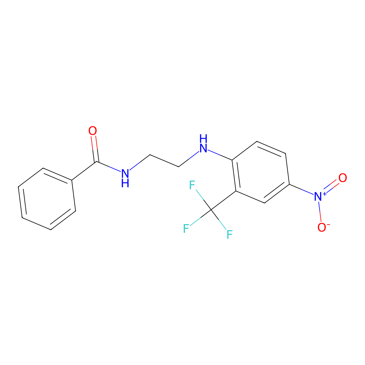 N-(2-((4-nitro-2-(trifluoromethyl)phenyl)amino)ethyl)benzamide molecular structure, CAS 524033-40-7