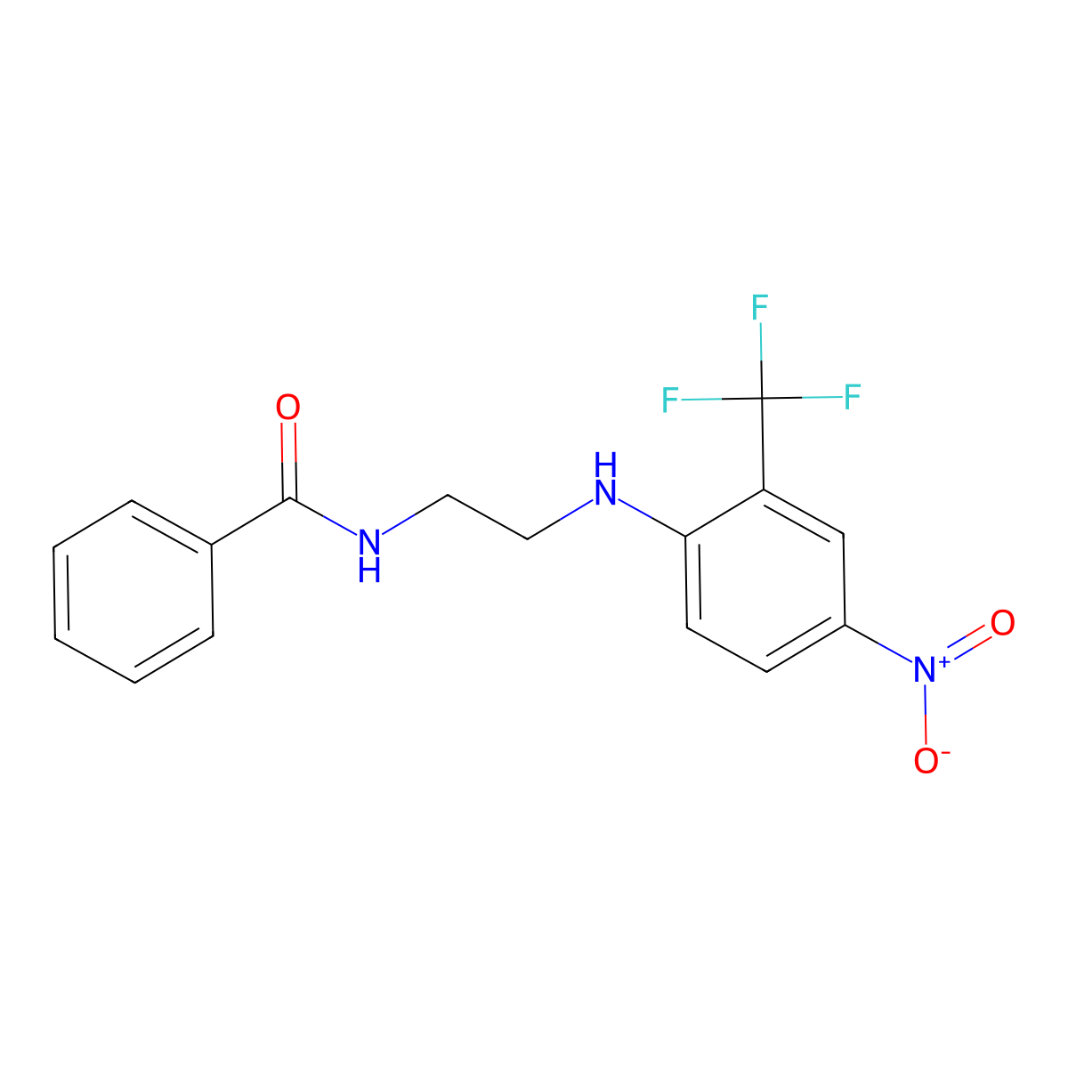 N-(2-((4-nitro-2-(trifluoromethyl)phenyl)amino)ethyl)benzamide molecular structure, CAS 524033-40-7