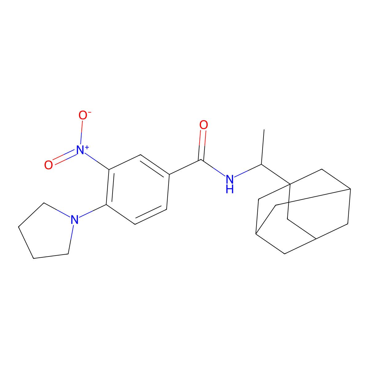 N-[1-(1-adamantyl)ethyl]-3-nitro-4-pyrrolidin-1-ylbenzamide molecular structure, CAS 524033-44-1