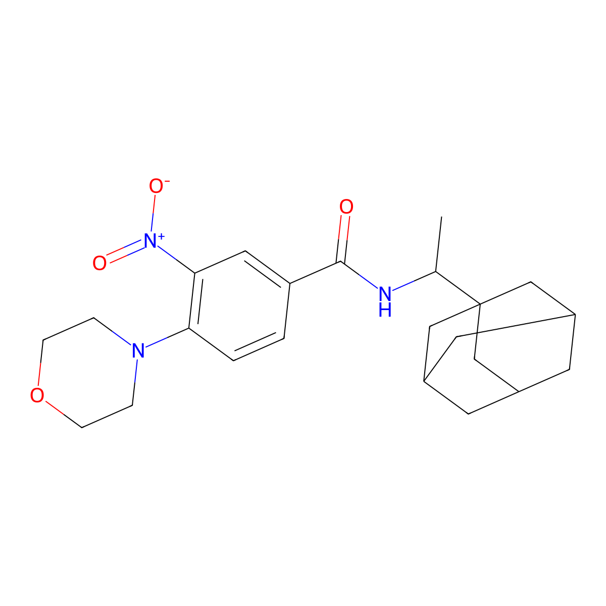 N-[1-(1-adamantyl)ethyl]-4-morpholin-4-yl-3-nitrobenzamide molecular structure, CAS 524033-46-3