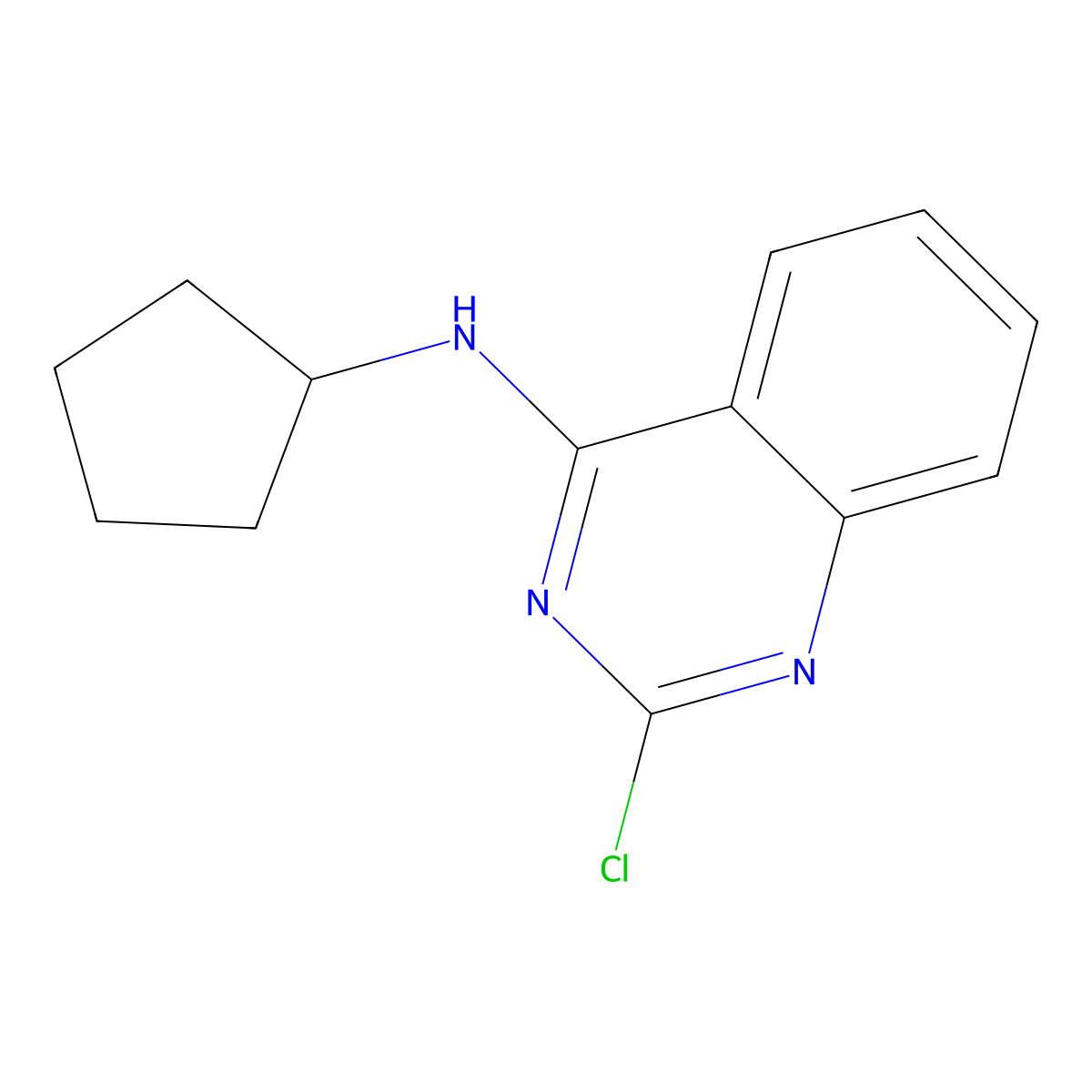 2-chloro-N-cyclopentylquinazolin-4-amine molecular structure, CAS 524033-49-6