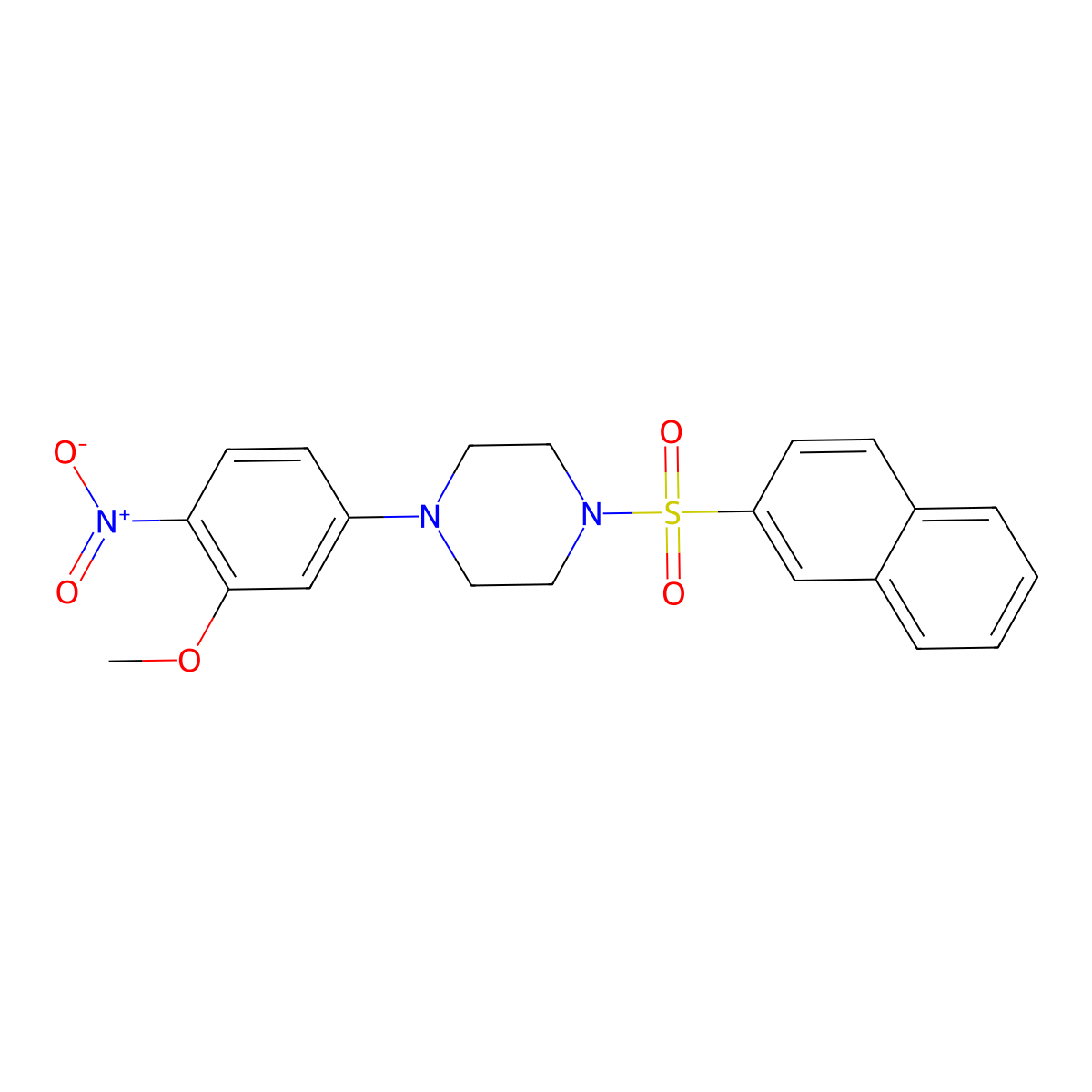 1-(3-Methoxy-4-nitrophenyl)-4-naphthalen-2-ylsulfonylpiperazine molecular structure, CAS 524033-50-9
