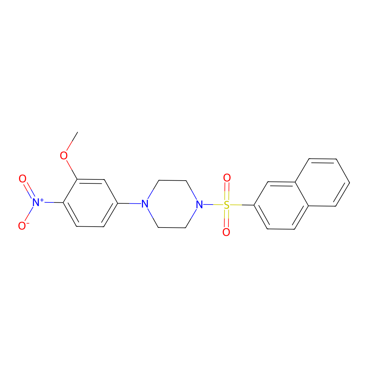 1-(3-Methoxy-4-nitrophenyl)-4-naphthalen-2-ylsulfonylpiperazine molecular structure, CAS 524033-50-9