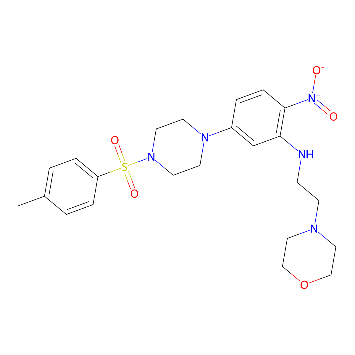 (5-{4-[(4-Methylphenyl)sulfonyl]-1-piperazinyl}-2-nitrophenyl)[2-(4-morpholinyl)ethyl]amine molecular structure, CAS 524033-51-0