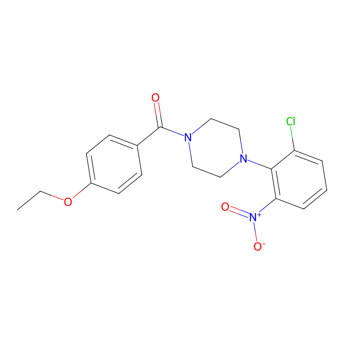 [4-(2-Chloro-6-nitrophenyl)piperazin-1-yl]-(4-ethoxyphenyl)methanone molecular structure, CAS 524033-53-2