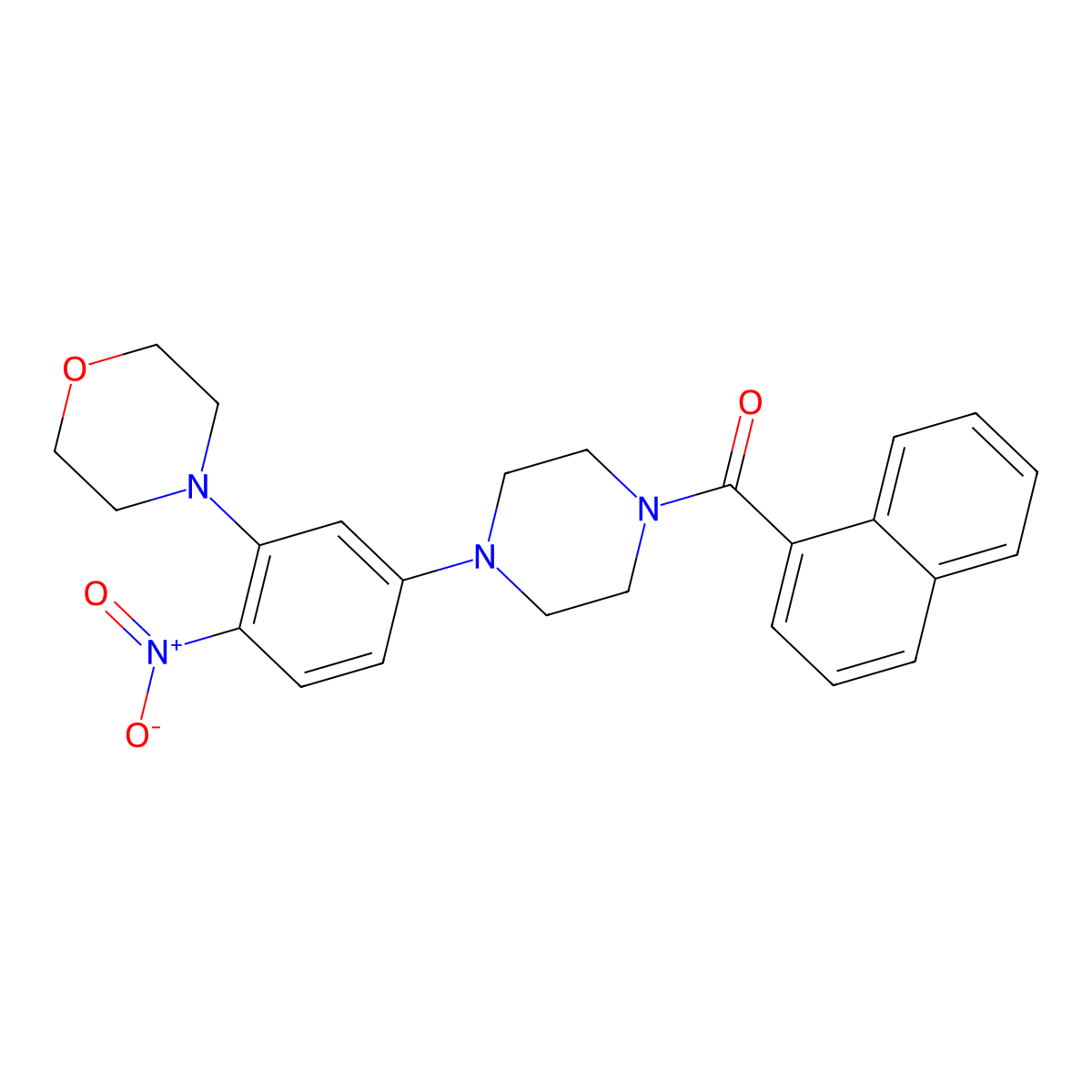 4-{5-[4-(1-Naphthoyl)-1-piperazinyl]-2-nitrophenyl}morpholine molecular structure, CAS 524033-56-5