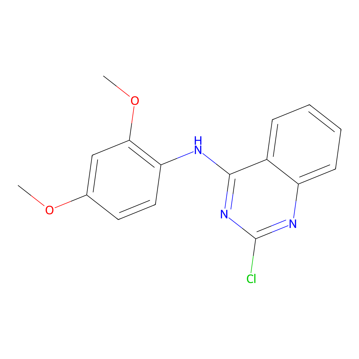 2-chloro-N-(2,4-dimethoxyphenyl)quinazolin-4-amine molecular structure, CAS 524033-57-6