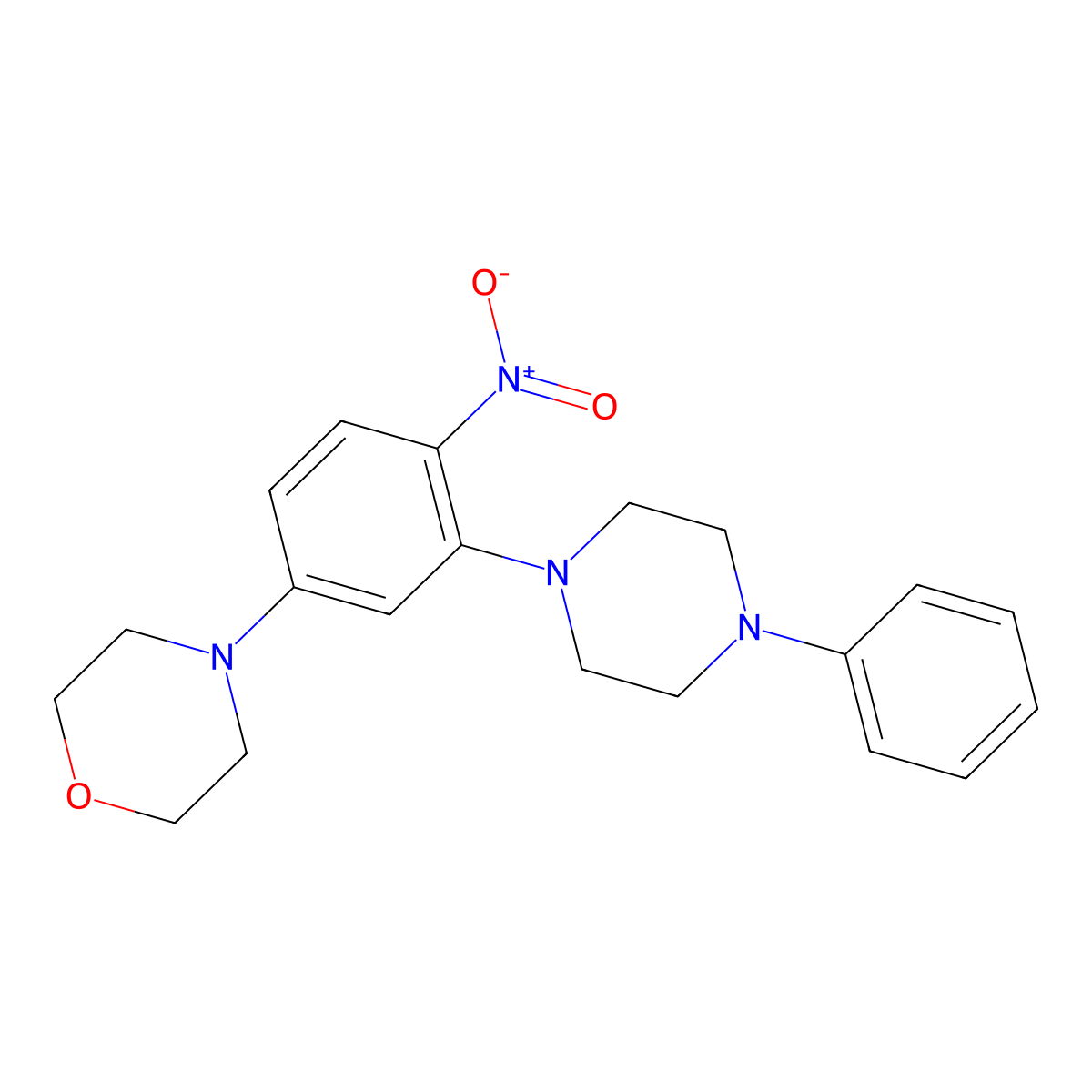 4-[4-Nitro-3-(4-phenylpiperazin-1-yl)phenyl]morpholine molecular structure, CAS 524033-71-4