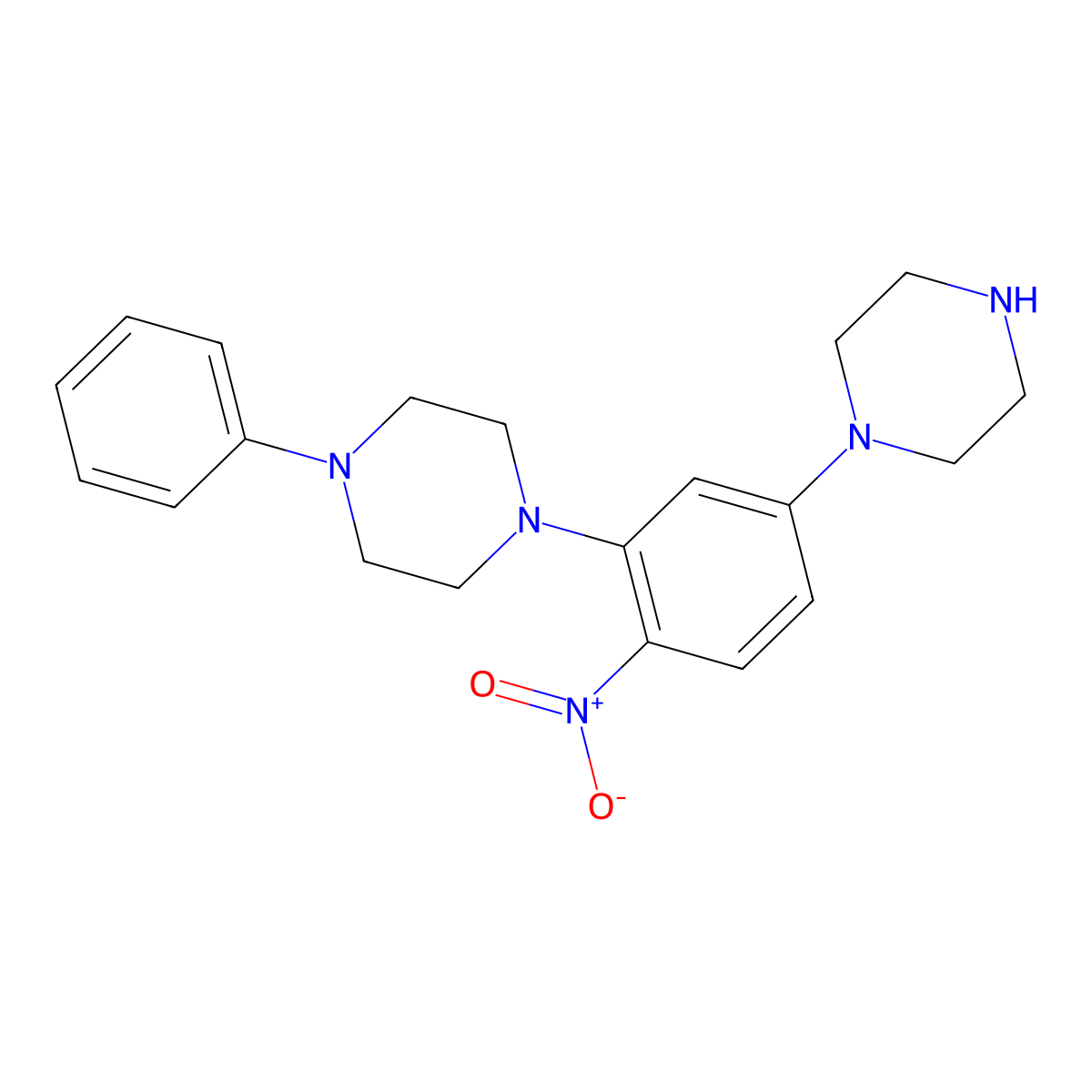 1-(2-Nitro-5-piperazin-1-ylphenyl)-4-phenylpiperazine molecular structure, CAS 524033-80-5