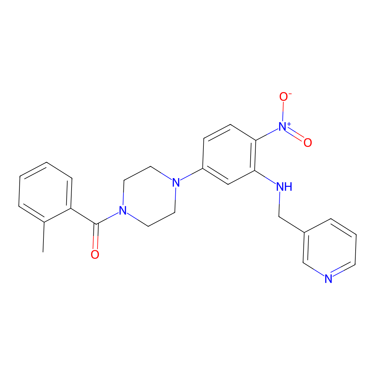 (2-Methylphenyl)-[4-[4-nitro-3-(pyridin-3-ylmethylamino)phenyl]piperazin-1-yl]methanone molecular structure, CAS 524033-92-9