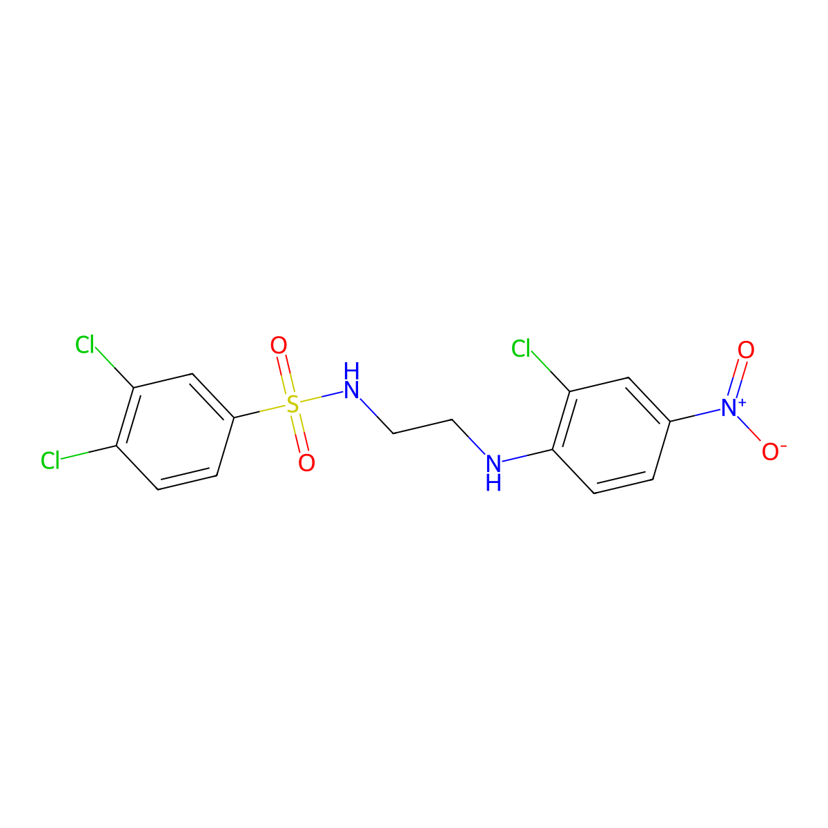 3,4-dichloro-N-[2-(2-chloro-4-nitroanilino)ethyl]benzenesulfonamide molecular structure, CAS 524034-15-9