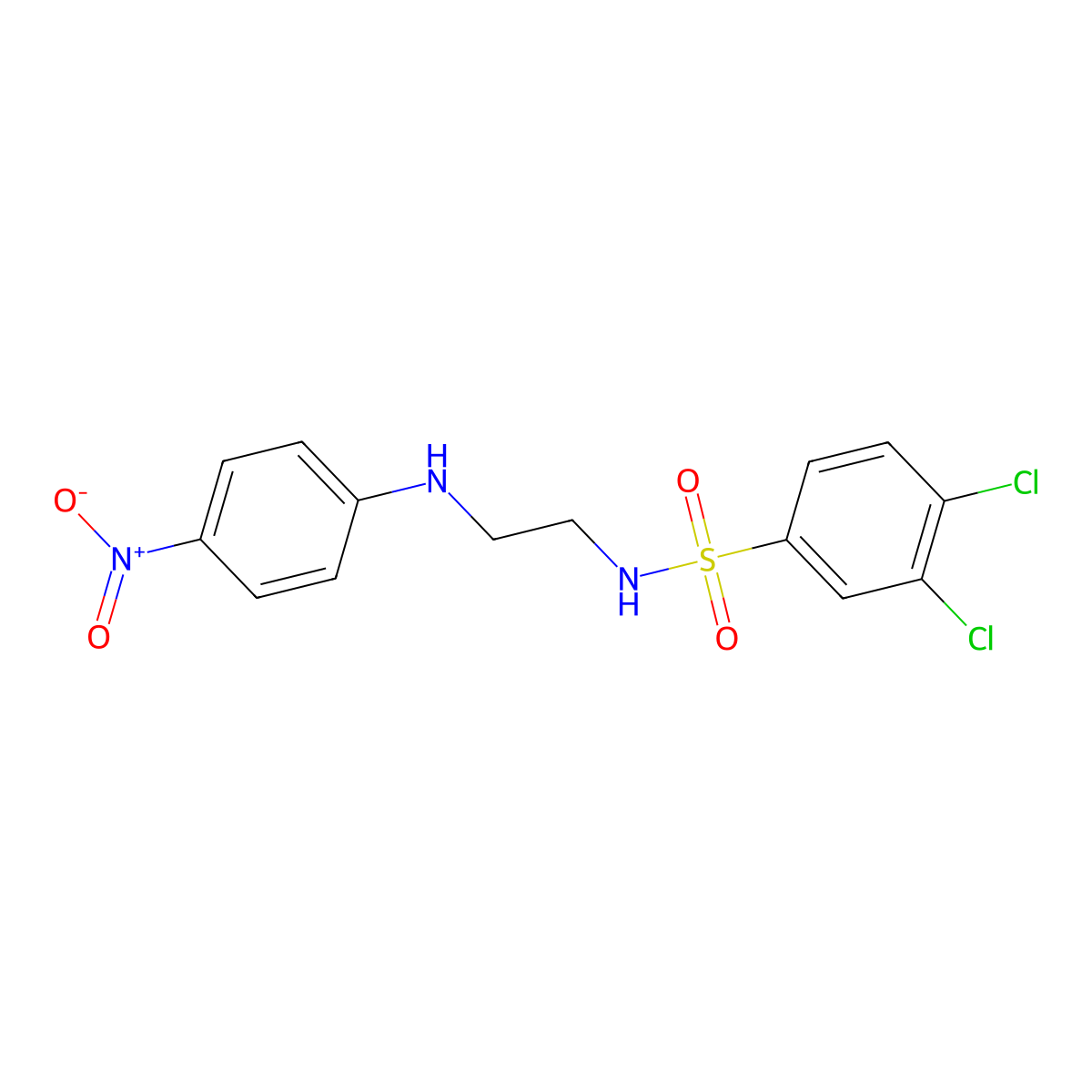 3,4-dichloro-N-[2-(4-nitroanilino)ethyl]benzenesulfonamide molecular structure, CAS 524034-16-0