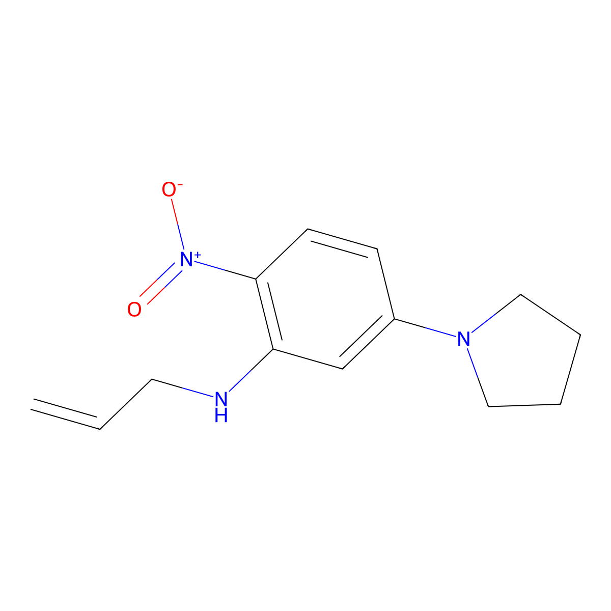 2-nitro-N-prop-2-enyl-5-pyrrolidin-1-ylaniline molecular structure, CAS 524034-31-9
