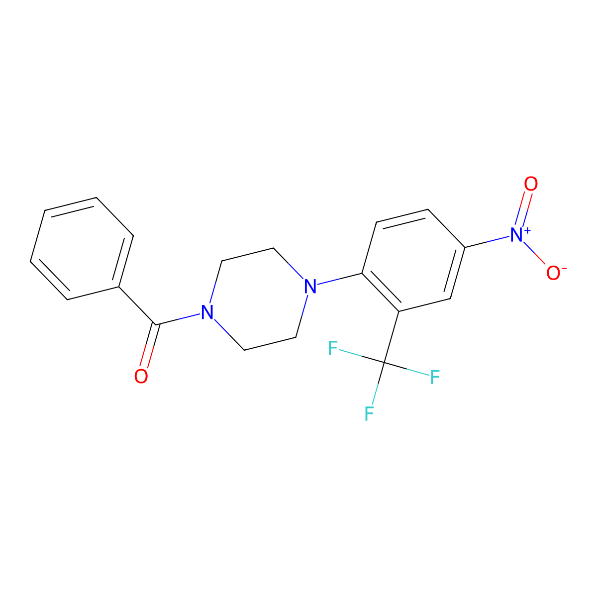 [4-[4-Nitro-2-(trifluoromethyl)phenyl]piperazin-1-yl]-phenylmethanone molecular structure, CAS 524034-32-0