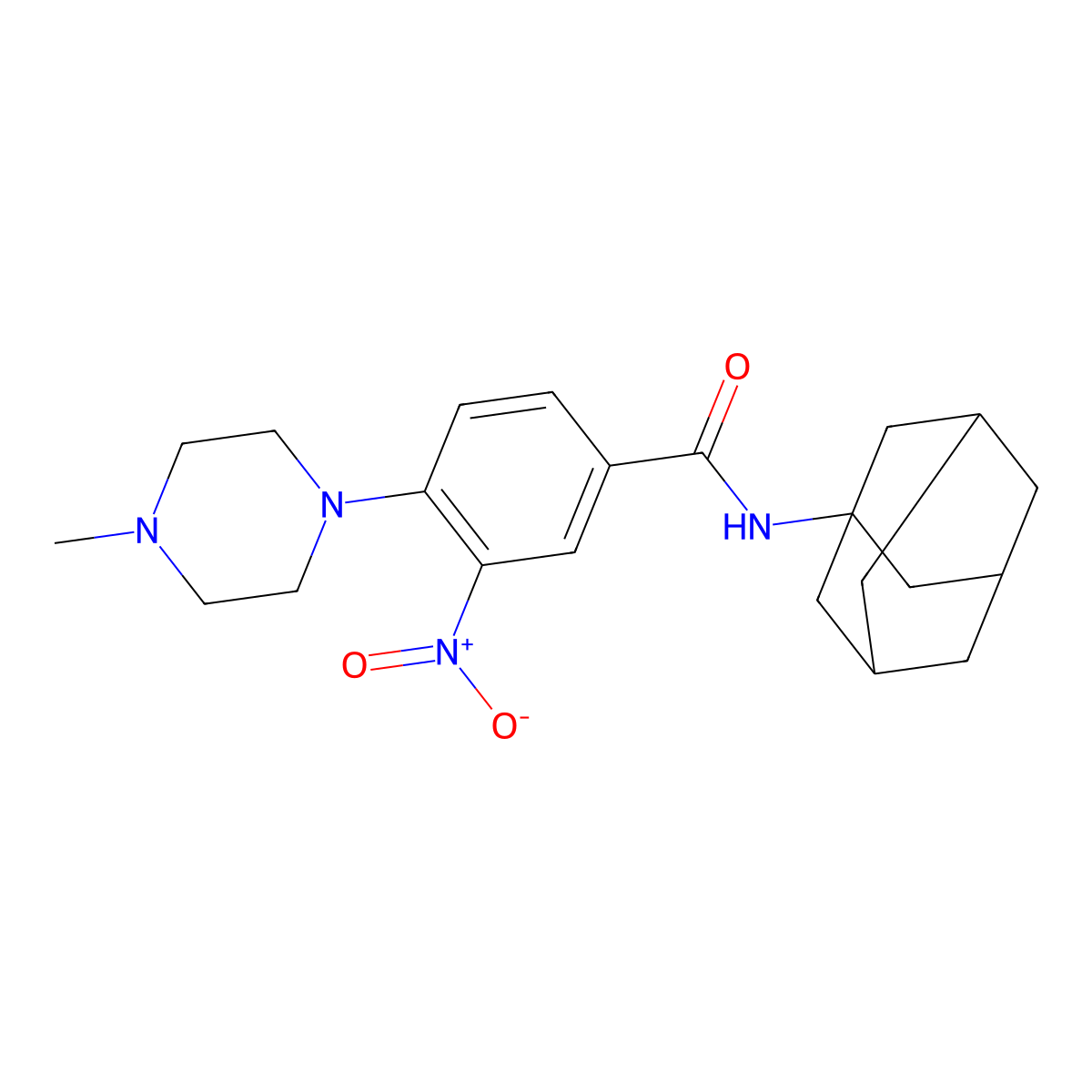 N-(1-adamantyl)-4-(4-methylpiperazin-1-yl)-3-nitrobenzamide molecular structure, CAS 524034-43-3