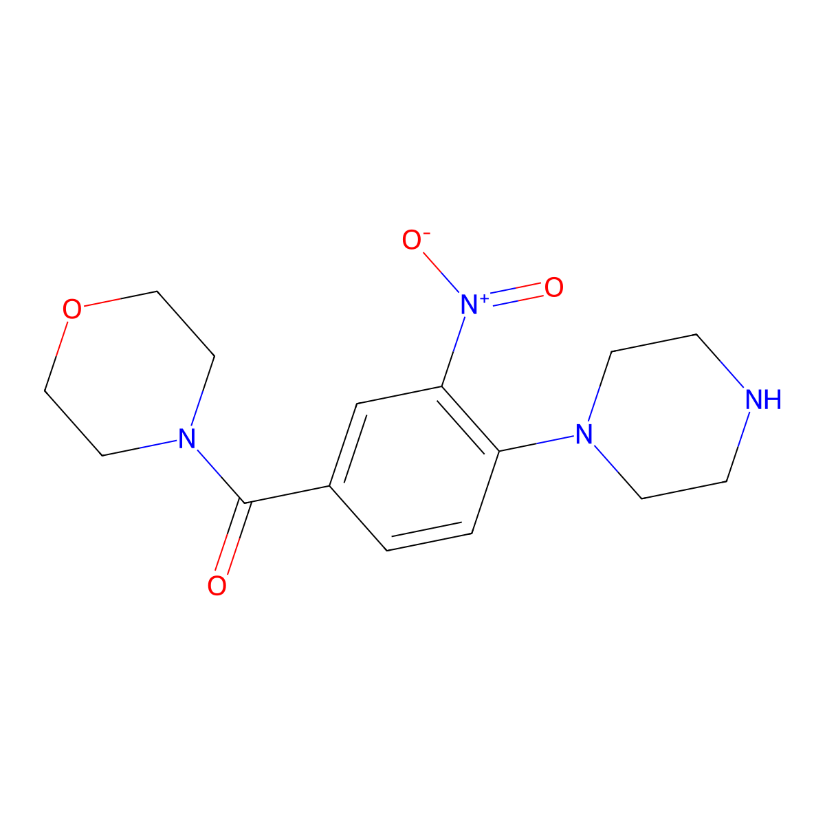 4-(3-Nitro-4-piperazin-1-ylbenzoyl)morpholine molecular structure, CAS 524034-47-7