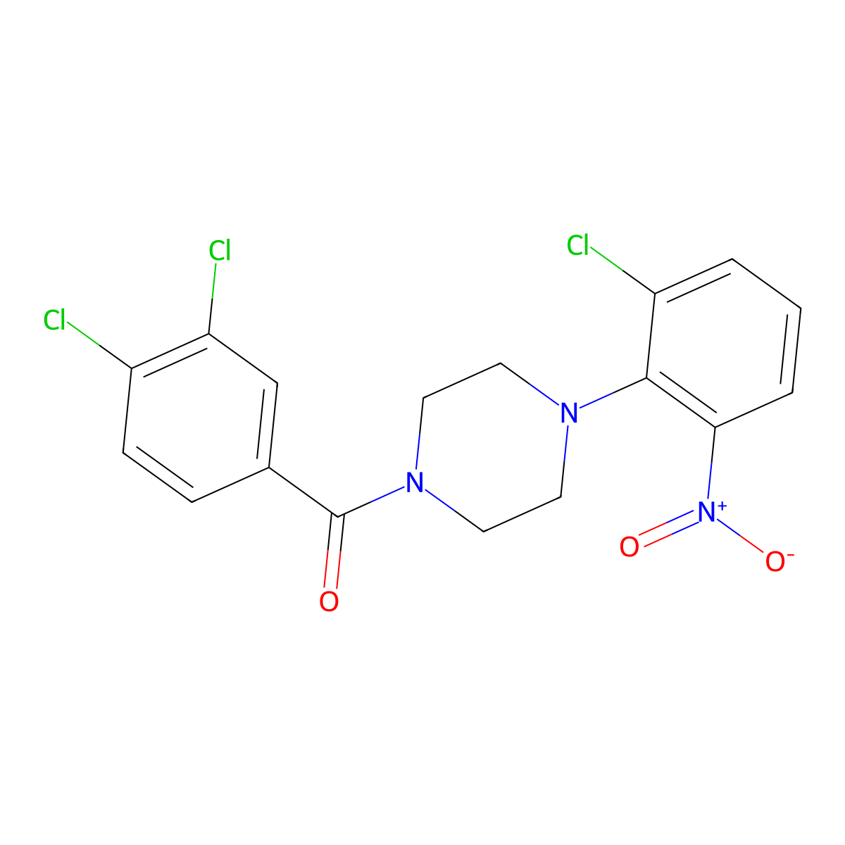 [4-(2-Chloro-6-nitrophenyl)piperazin-1-yl]-(3,4-dichlorophenyl)methanone molecular structure, CAS 524034-57-9