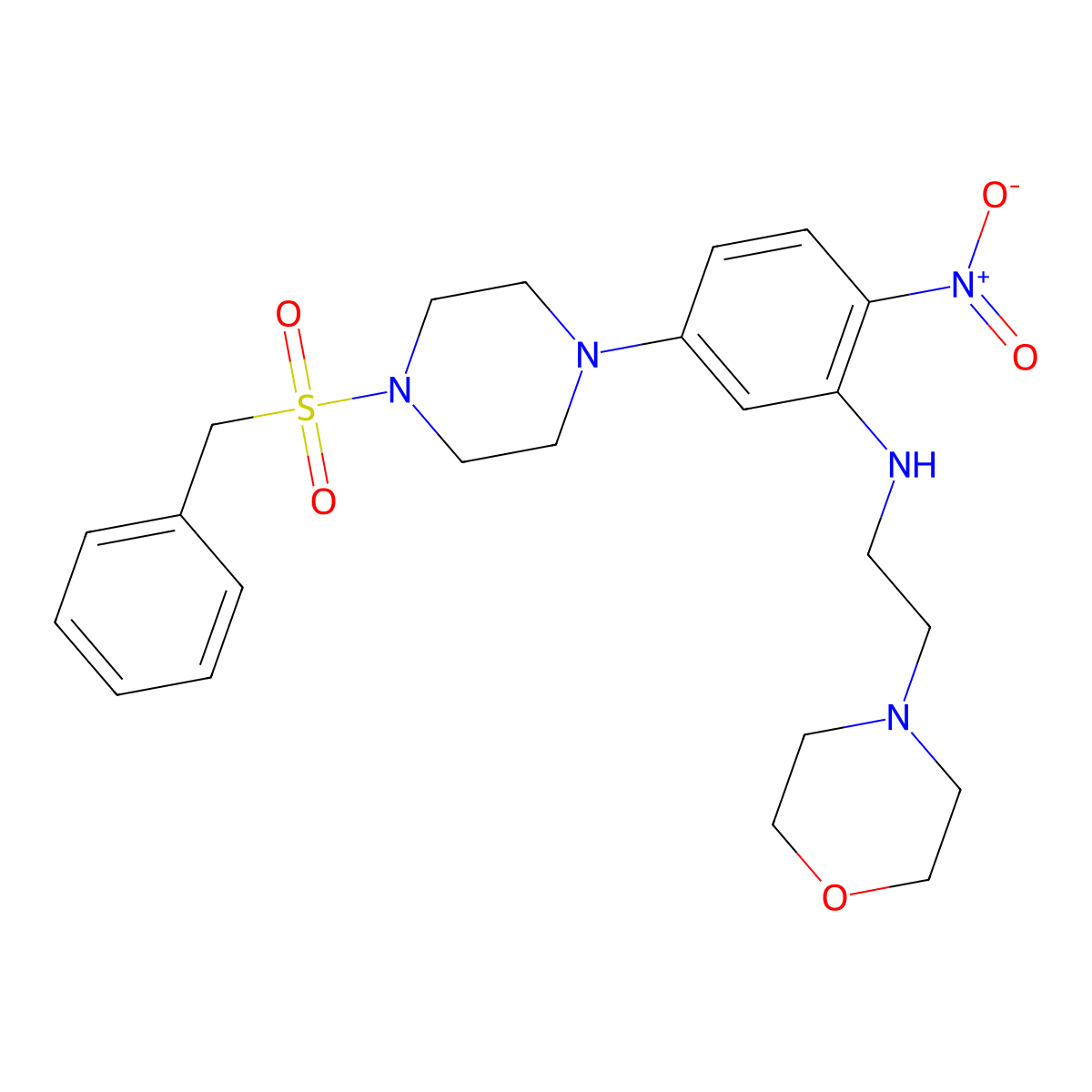 5-(4-benzylsulfonylpiperazin-1-yl)-N-(2-morpholin-4-ylethyl)-2-nitroaniline molecular structure, CAS 524034-72-8
