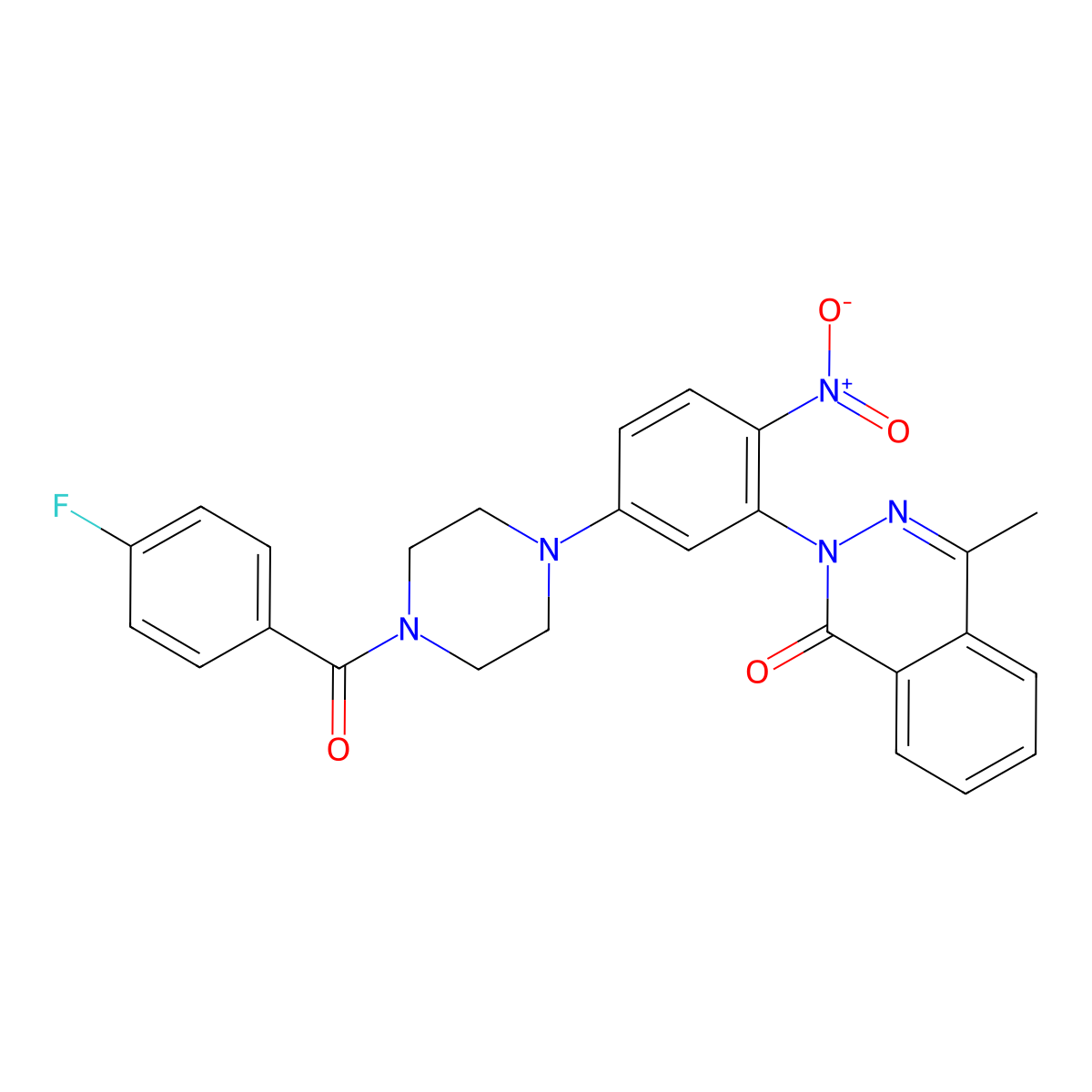 2-[5-[4-(4-Fluorobenzoyl)piperazin-1-yl]-2-nitrophenyl]-4-methylphthalazin-1-one molecular structure, CAS 524034-84-2