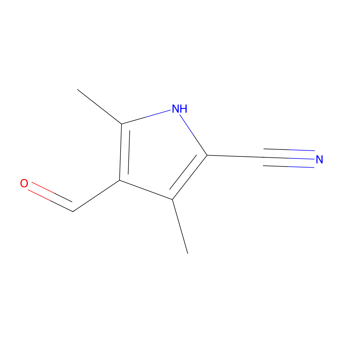 4-Formyl-3,5-dimethyl-1H-pyrrole-2-carbonitrile molecular structure, CAS 524035-96-9