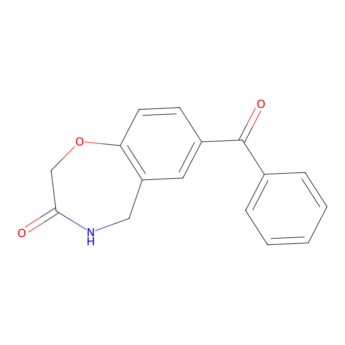 7-benzoyl-4,5-dihydro-1,4-benzoxazepin-3(2H)-one molecular structure, CAS 524036-95-1