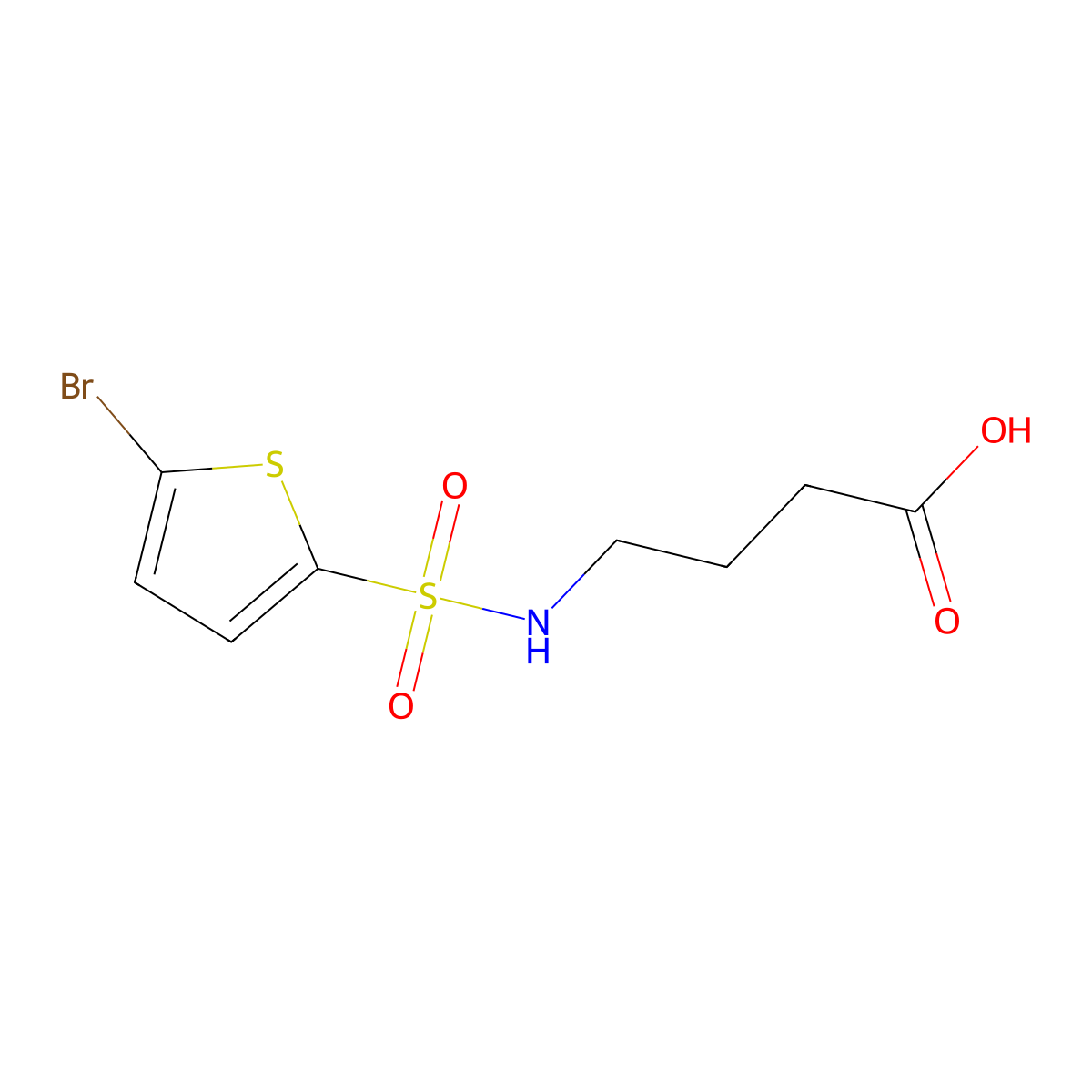 4-{[(5-Bromo-2-thienyl)sulfonyl]amino}butanoic acid molecular structure, CAS 524036-96-2