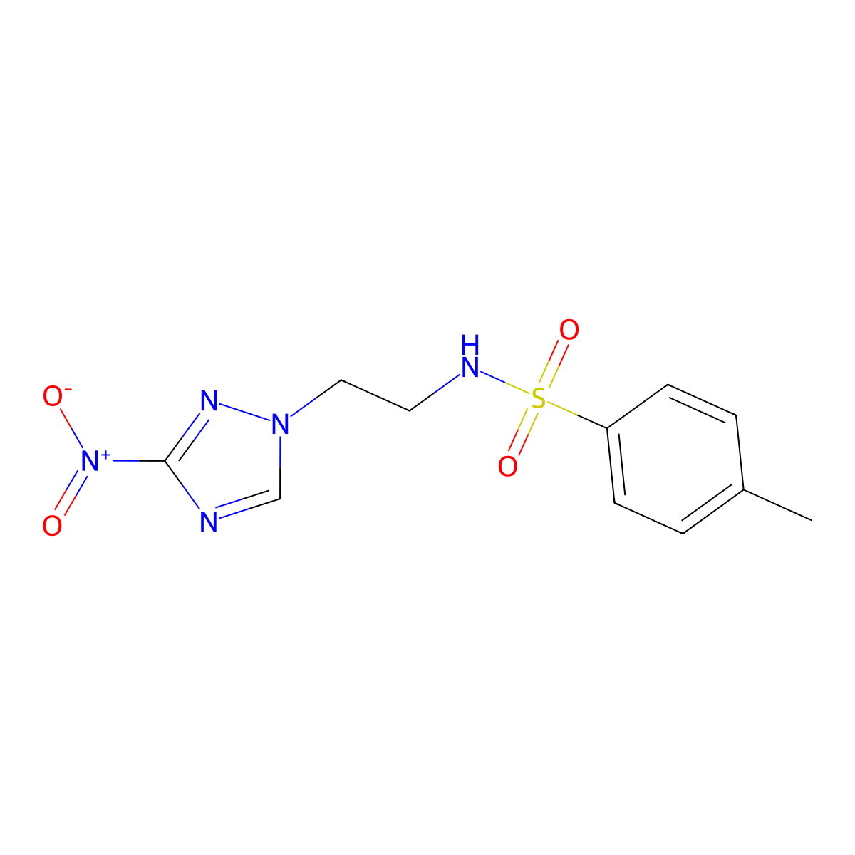 4-Methyl-N-[2-(3-nitro-[1,2,4]triazol-1-yl)-ethyl]-benzenesulfonamide molecular structure, CAS 524036-98-4