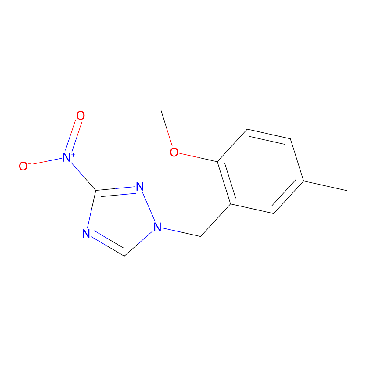 1-[(2-Methoxy-5-methylphenyl)methyl]-3-nitro-1,2,4-triazole molecular structure, CAS 524037-09-0