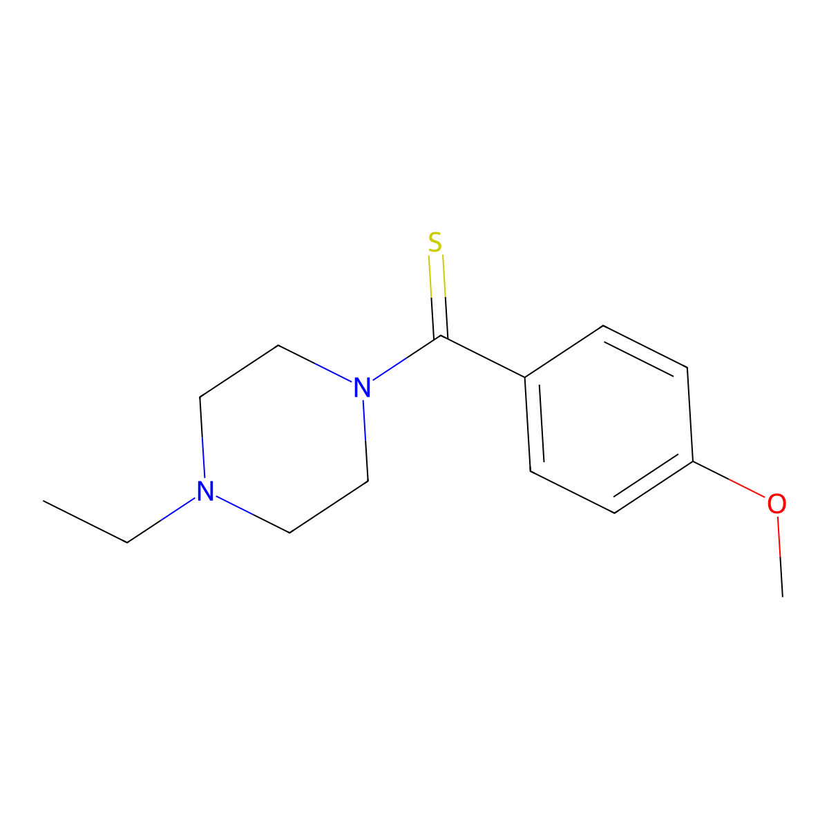(4-Ethylpiperazin-1-yl)(4-methoxyphenyl)methanethione molecular structure, CAS 524037-29-4
