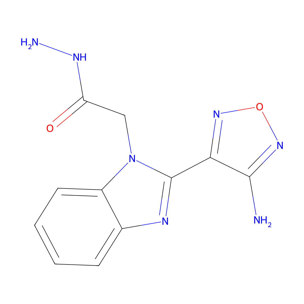 2-[2-(4-amino-1,2,5-oxadiazol-3-yl)-1H-benzimidazol-1-yl]acetohydrazide molecular structure, CAS 524037-49-8