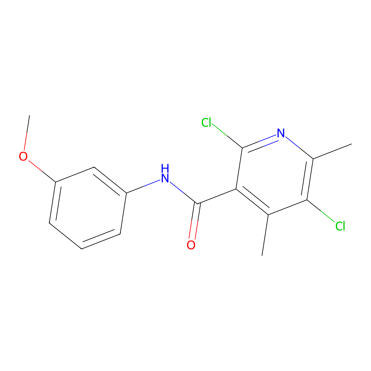2,5-dichloro-N-(3-methoxyphenyl)-4,6-dimethylpyridine-3-carboxamide molecular structure, CAS 524037-69-2