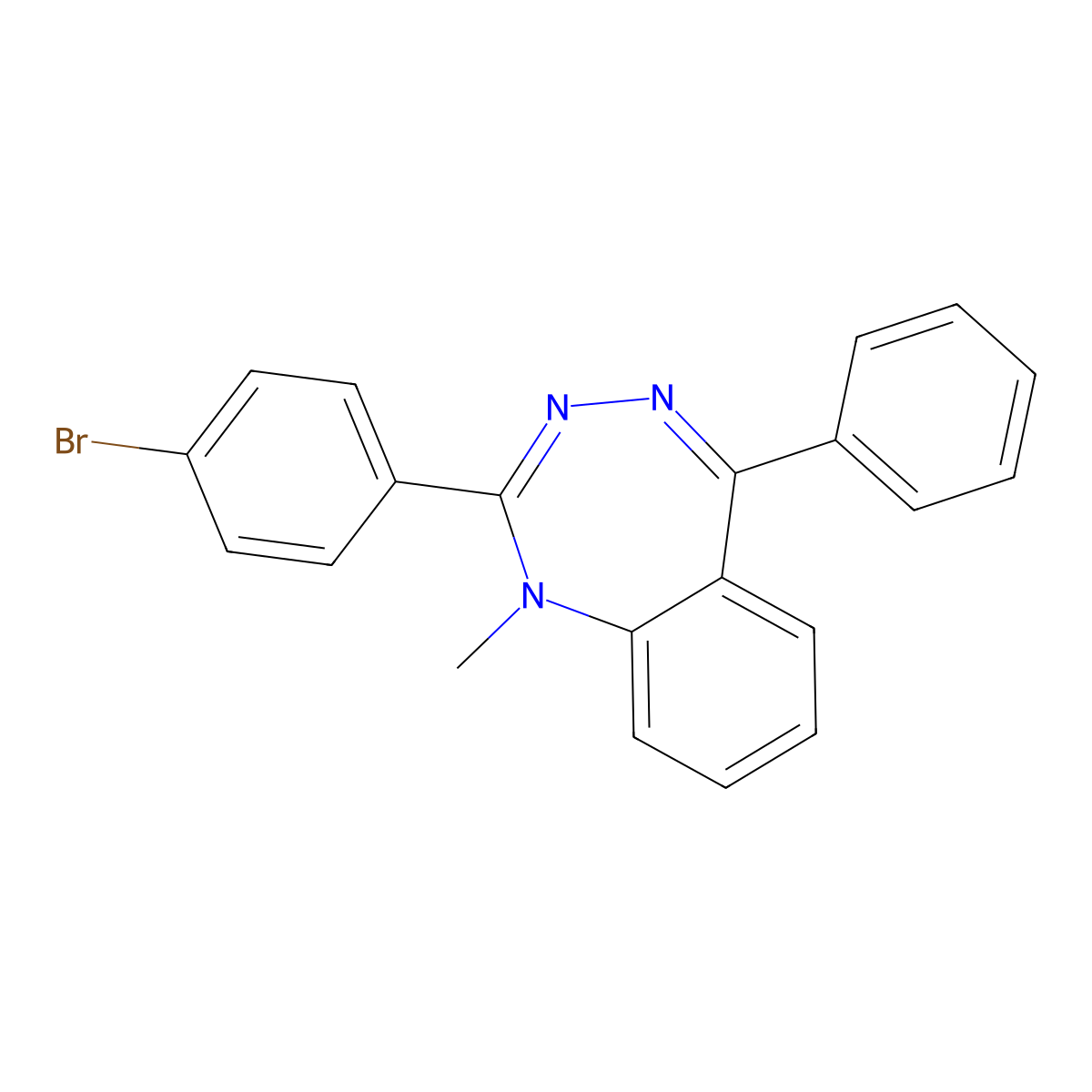2-(4-bromophenyl)-1-methyl-5-phenyl-1H-1,3,4-benzotriazepine molecular structure, CAS 524038-30-0
