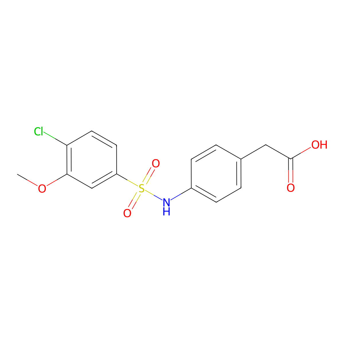 (4-{[(4-Chloro-3-methoxyphenyl)sulfonyl]amino}phenyl)acetic acid molecular structure, CAS 524039-59-6